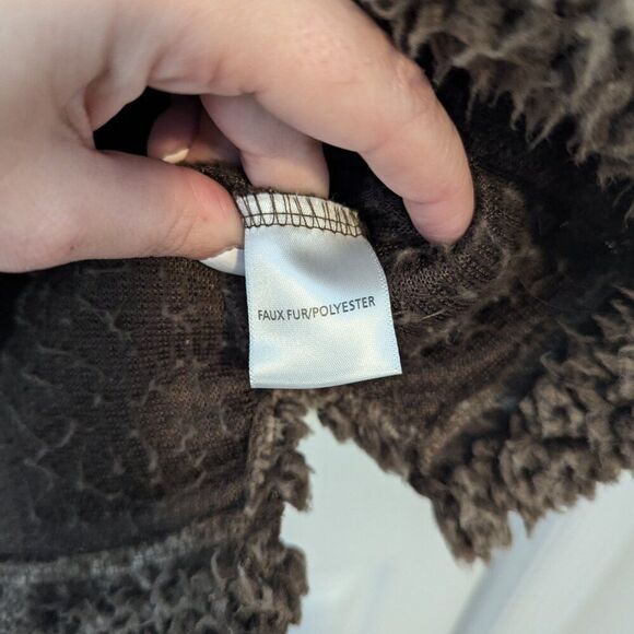 Bianca Women’s Sherpa Pullover Jacket | Brown 1/4 Zip | Size Medium - Picture 4 of 6